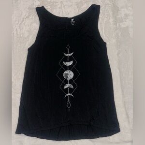 2010s grunge tank top with moons SIZE L